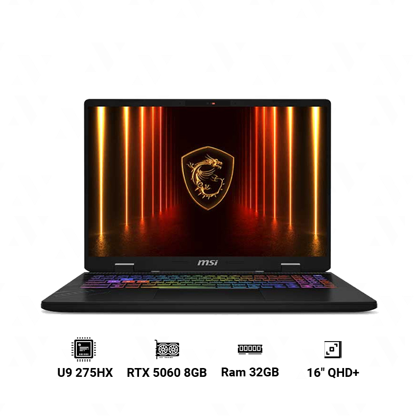 Laptop MSI Crosshair 16 HX AI D2XWFKG-035VN ( Ultra 9 275HX | 32GB | 1TB SSD | GeForce RTX 5060 8GB | 16" QHD+ | Windows 11 Home )