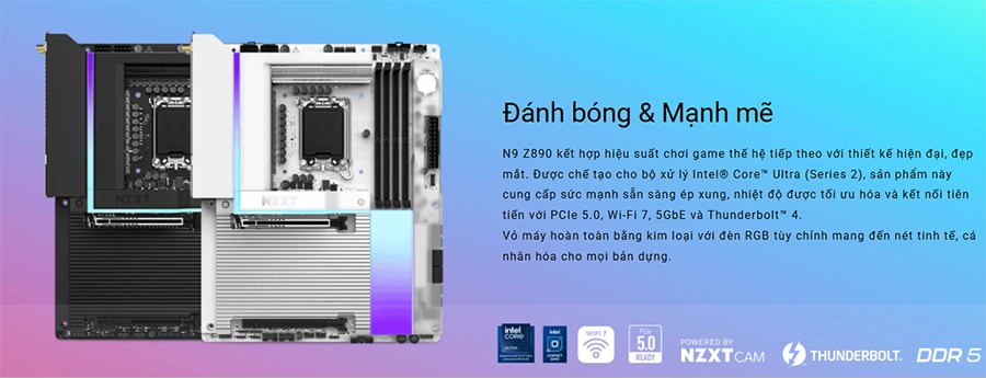 Mainboard NZXT N9 Z890 WIFI (Chipset Z890, Socket LGA 1851, DDR5 192Gb, ATX)