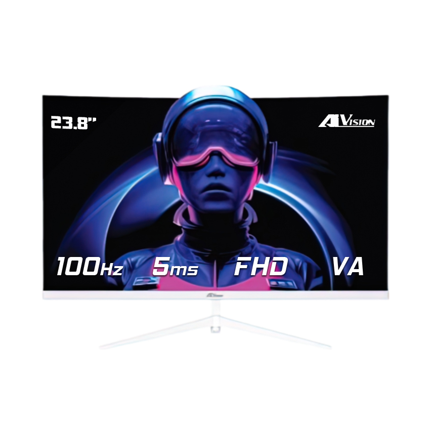 Màn hình cong AiVision 24 inch A245FC (FHD | VA | 100Hz | 5ms) – Màu Trắng