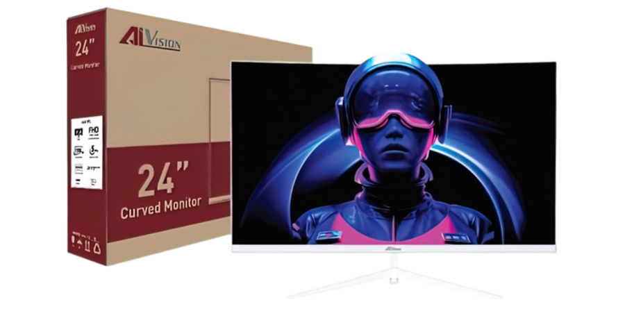 Màn hình cong AiVision 24 inch A245FC (FHD | VA | 100Hz | 5ms) – Màu Trắng