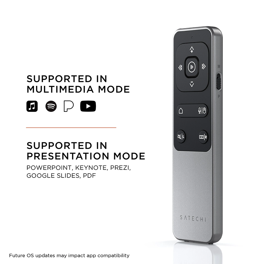 Remote trình chiếu Satechi R2 đa phương tiện Bluetooth (Màu Xám)