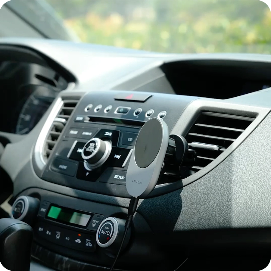 Sạc xe hơi không dây Satechi Qi2 15W (Màu Xám)