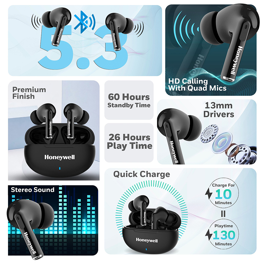 Tai nghe Bluetooth Honeywell Moxie V1200 (Black) - Ảnh 3