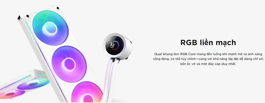 Tản Nhiệt Nước NZXT Kraken Plus 240 RGB V2 White - 240mm (RL-KR240-W2)