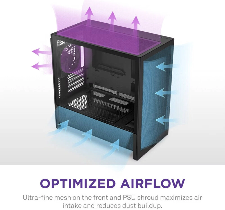 Vỏ Case NZXT H3 FLOW Micro-ATX Trắng | Đen (Sẵn 1 Fan)
