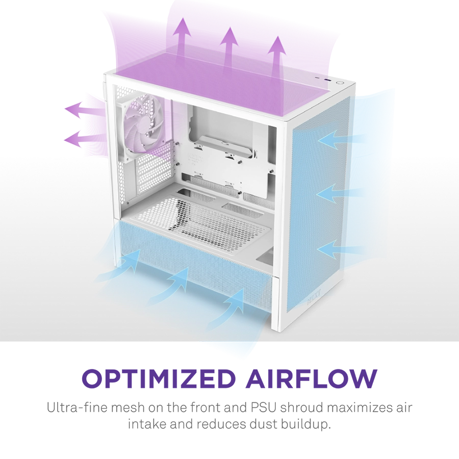 Vỏ Case NZXT H3 FLOW Micro-ATX Trắng | Đen (Sẵn 1 Fan)