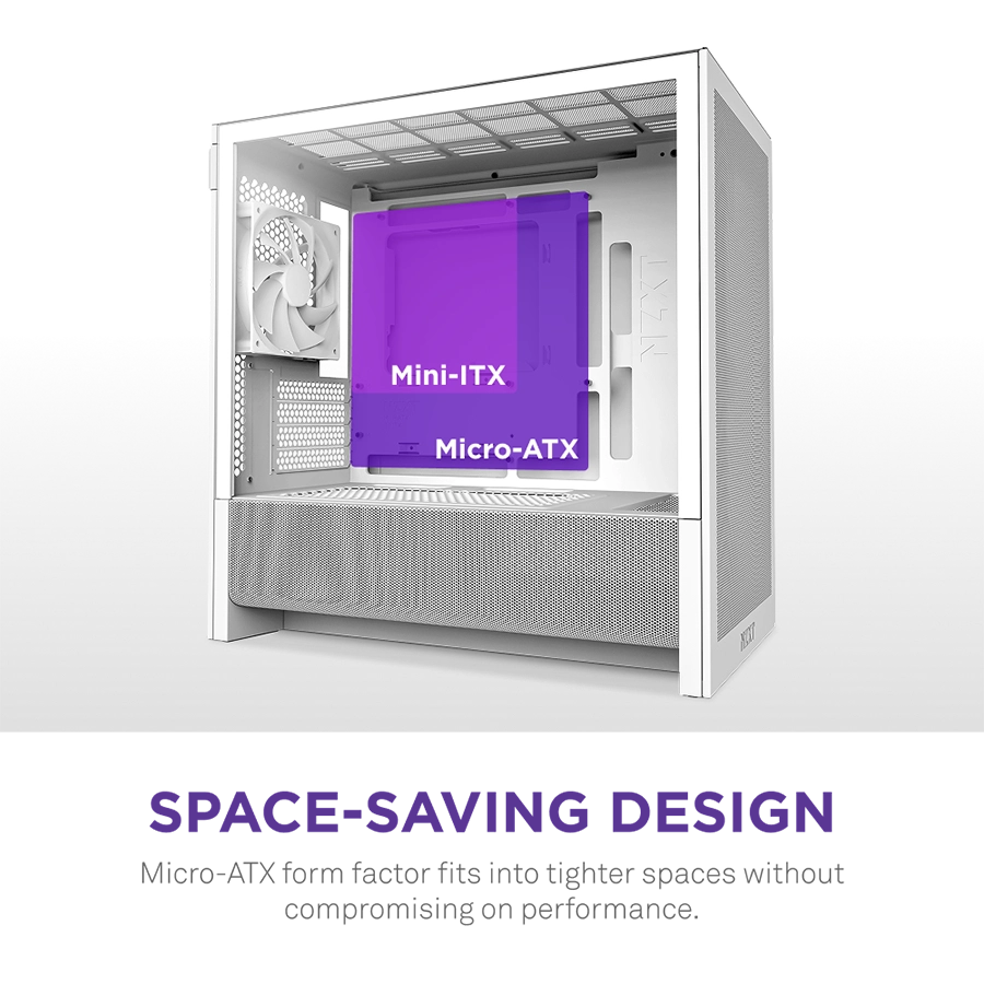 Vỏ Case NZXT H3 FLOW Micro-ATX Trắng | Đen (Sẵn 1 Fan)