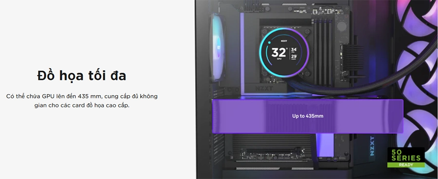 Vỏ Case NZXT H9 Flow RGB Plus Mid-Tower ( Trắng/ Đen )