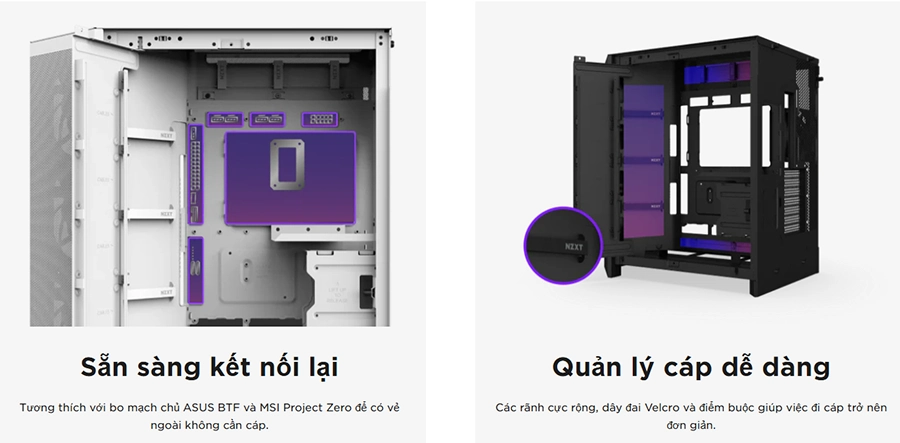 Vỏ Case NZXT H9 Flow RGB Plus Mid-Tower ( Trắng/ Đen )