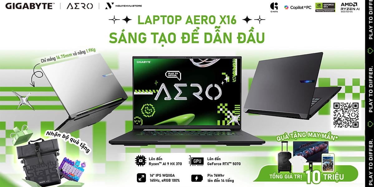 GIGABYTE AERO X16 - SÁNG TẠO ĐỂ DẪN ĐẦU