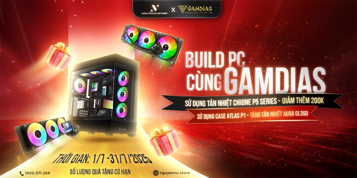 [Nguyễn Vũ x Gamdias] Build PC tặng tản nhiệt AIO