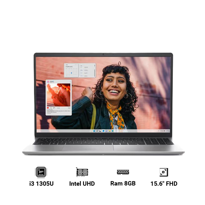 Laptop DELL Inspiron 15 3530 N3530-i3U085W11SLU (i3-1305U | 8GB RAM | 512GB SSD | Intel UHD Graphics | 15.6 Inch FullHD | Win 11)