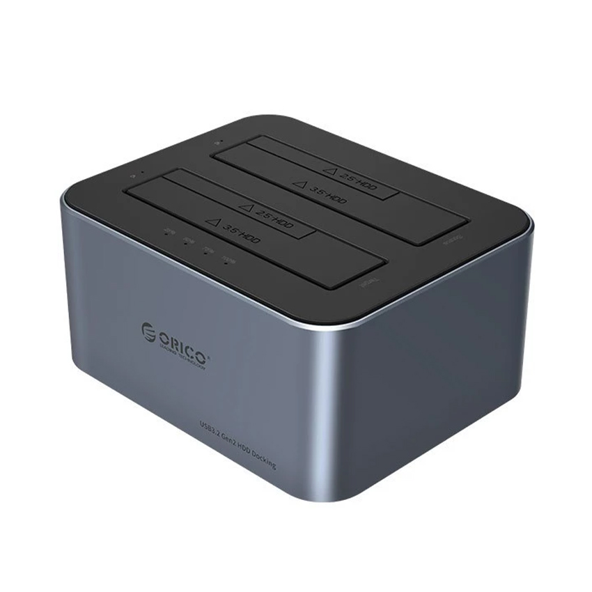 Dock ổ cứng Orico 6626C3 Type-C USB 3.2 (2 khe HDD/SSD SATA) (6626C3-C-V1-EU-GY-BP-HW)