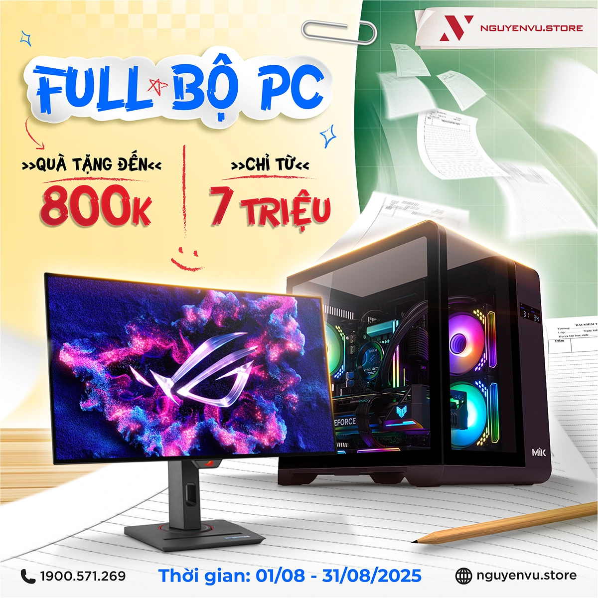 Build PC kèm màn hình nhận ngay Combo Gear đến 800K | Nguyễn Vũ Store