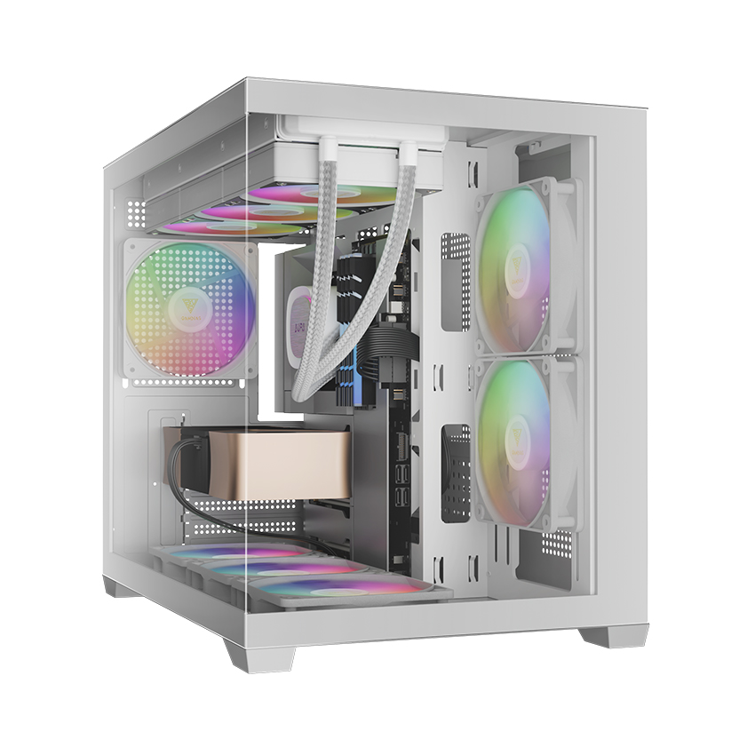 VỎ CASE GAMDIAS AURA GC10M V2 ARGB (MICRO TOWER, WHITE)