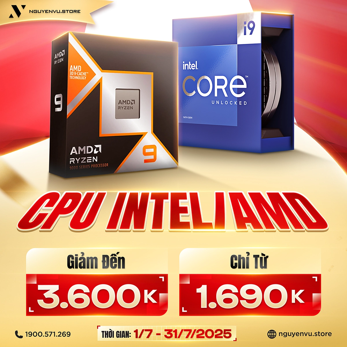 CPU Intel - AMD ưu đãi đến 3.6 triệu | Nguyễn Vũ Store