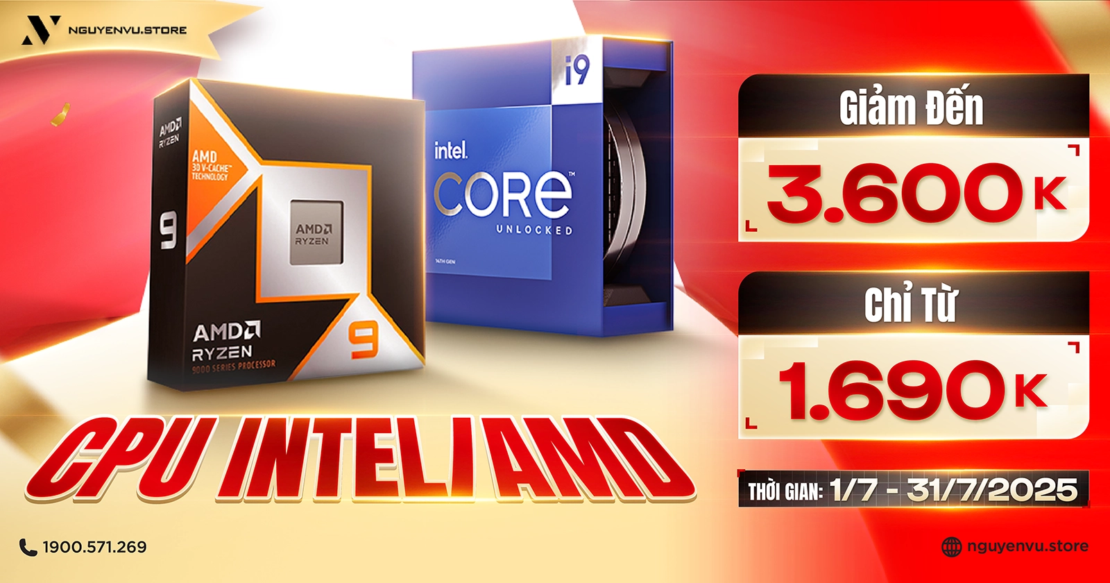 CPU Intel - AMD ưu đãi đến 3.6 triệu | Nguyễn Vũ Store