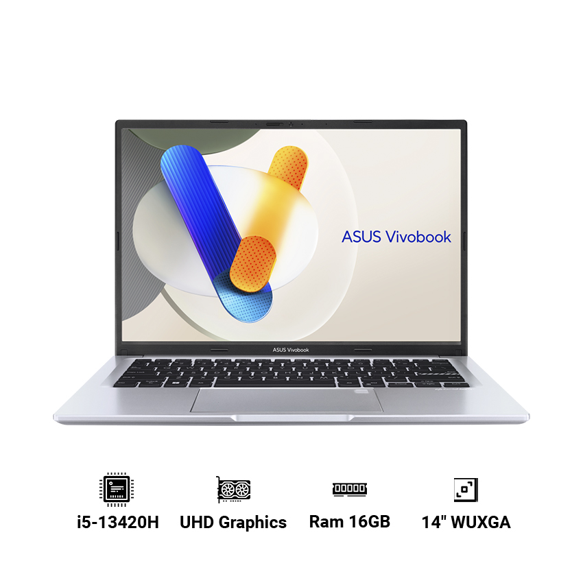 Laptop Asus Vivobook 14 X1405VA-LY623W (Core i5-13420H | 16GB | 512GB | Intel UHD Graphics | 14 inch WUXGA | Win 11 | Bạc)