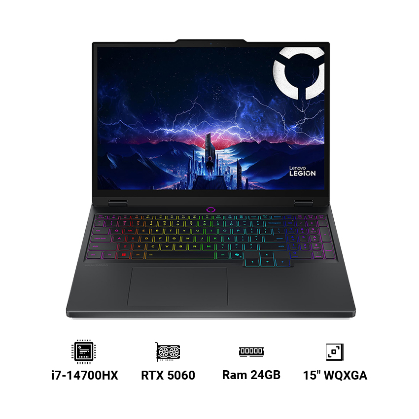 Laptop Lenovo Legion 5 15IRX10 83LY004JVN (Core i7-14700HX, 24GB, 1TB, RTX 5060, 15" WQXGA OLED, Win 11, Office, Đen)