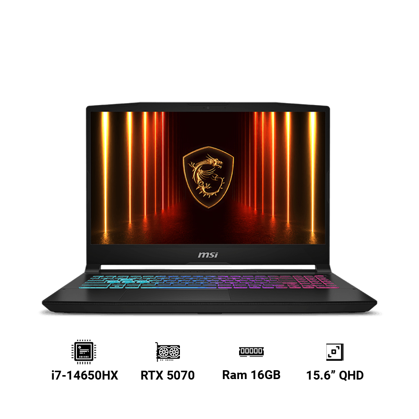 Laptop MSI Katana 15 HX B14WGK 023VN (i7-14650HX | 16GB DDR5 | 1TB | GeForce RTX 5070 8GB | 15.6" QHD 165Hz | Win 11)