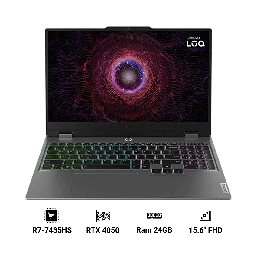 Laptop Lenovo LOQ 15ARP9 83JC00J0VN (Ryzen 5 7435HS | RAM 24GB | GeForce RTX 4050 | 512GB SSD | 15.6" FHD 144Hz | Windows 11 | Xám)
