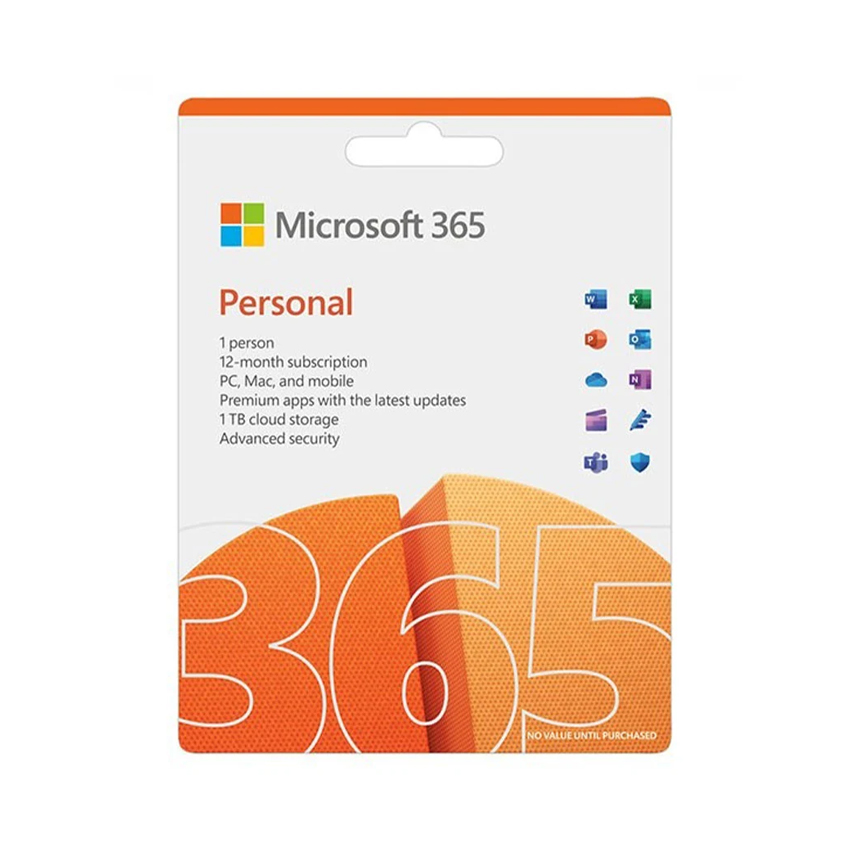 Phần mềm Microsoft 365 Personal English Subscr 1YR APAC EM Medialess Emerging Market P10