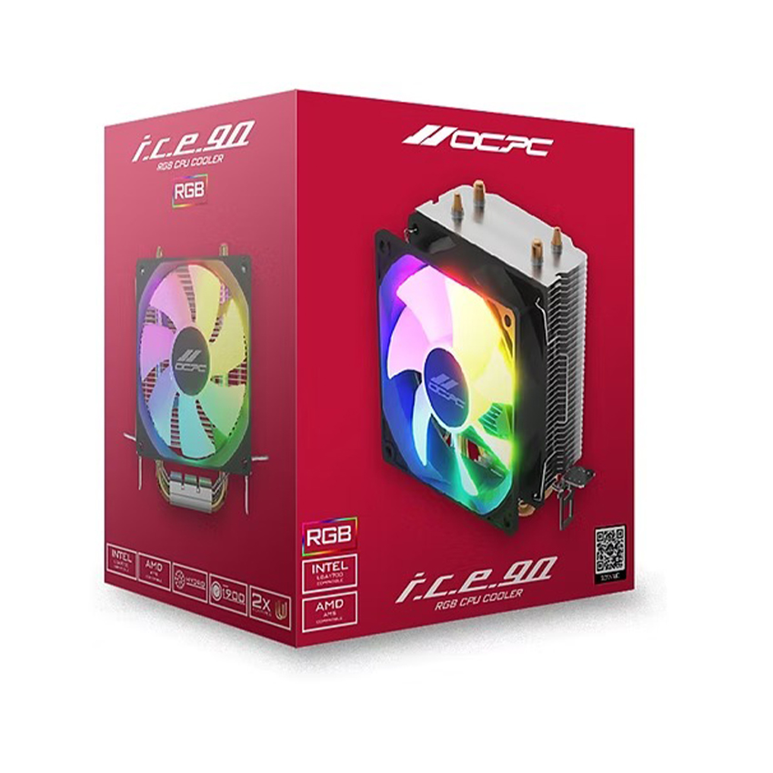 Tản nhiệt khí OCPC ICE-90 RGB BLACK - OCCICE90RBK - Ảnh 5