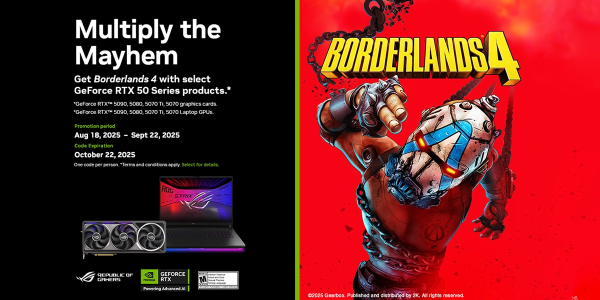 Mua ASUS GeForce RTX 50 Series Tặng Code Game Borderlands 4