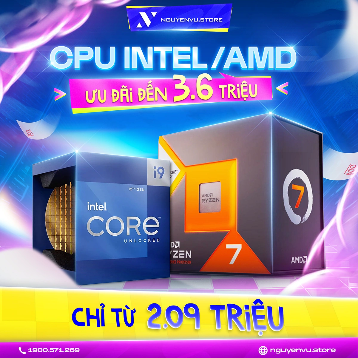 CPU Intel - AMD ưu đãi đến 3.6 triệu | Nguyễn Vũ Store