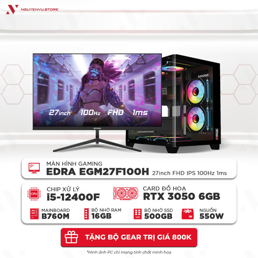 Full bộ PC gaming 12400F RTX 3050 giá tốt