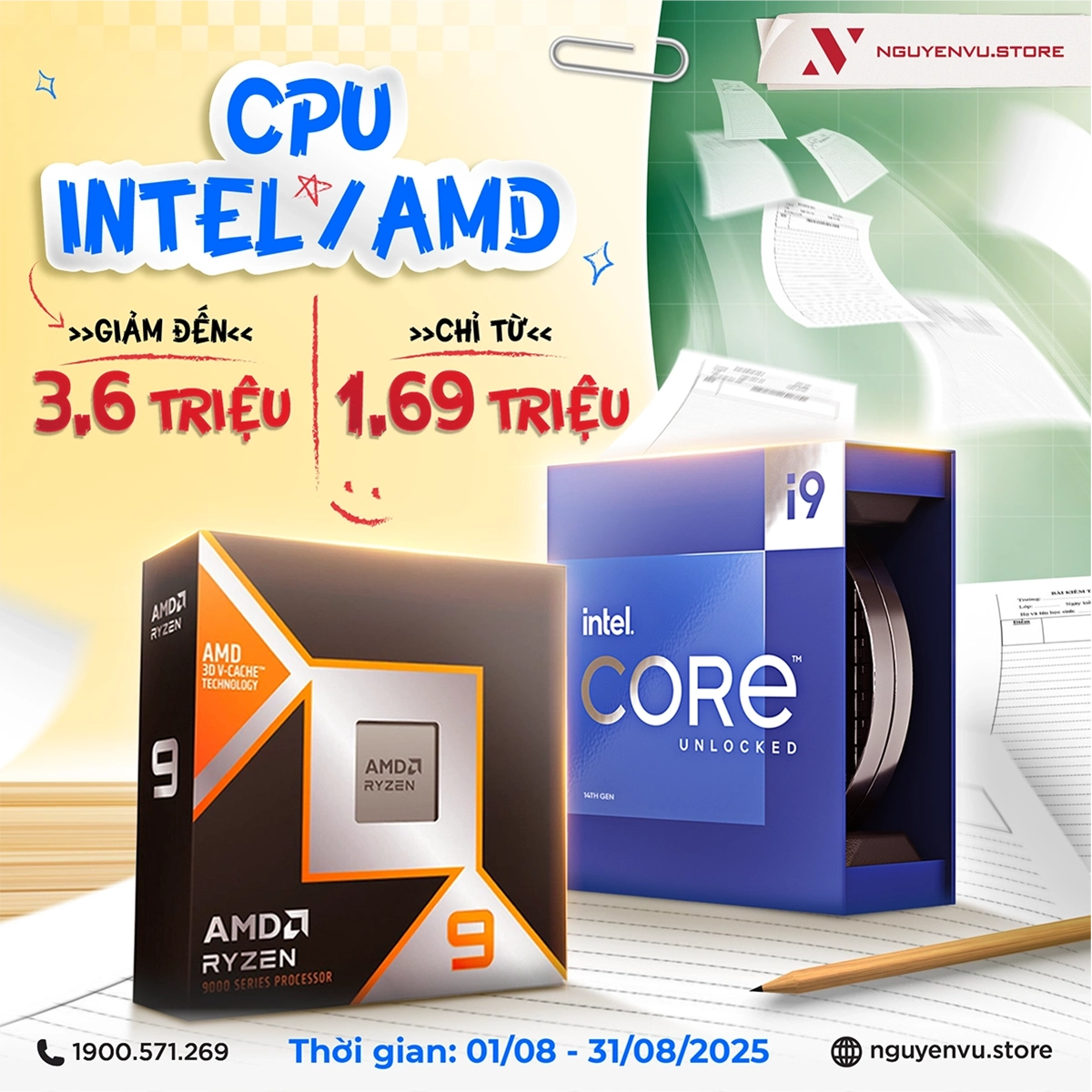 CPU Intel - AMD ưu đãi đến 3.6 triệu | Nguyễn Vũ Store