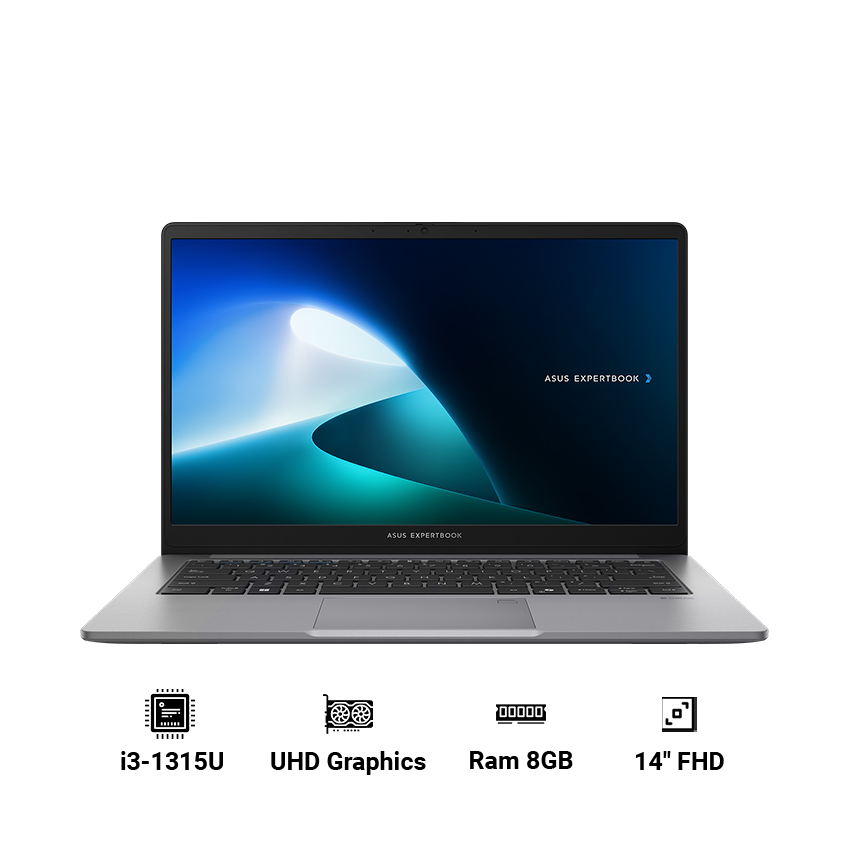 Laptop ASUS ExpertBook P1 P1403CVA i308 50W (Core i3 1315U | 8GB DDR5 | 512GB SSD | Intel UHD Graphics | 14" FHD | Win 11 | Xám)