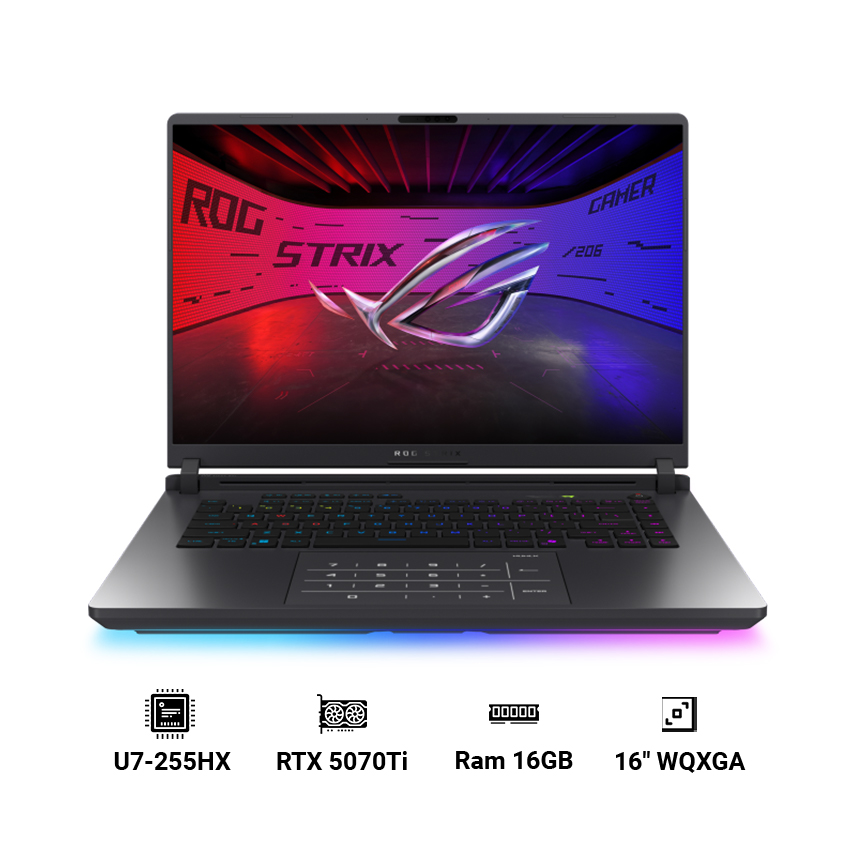 Laptop Asus ROG Strix G16 G615LR-S5289W ( Core Ultra 7 255HX | 16GB RAM | 1TB SSD | RTX 5070 Ti | 16" WQXGA | Win 11 | Xám)