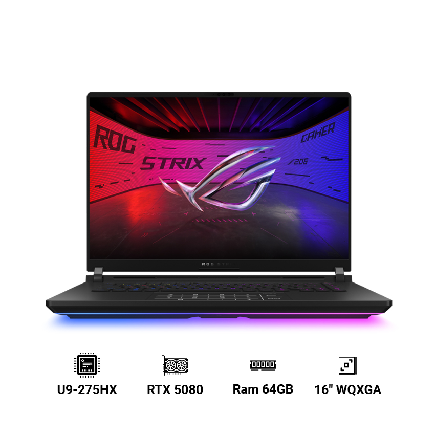 Laptop Asus ROG Strix SCAR 16 G635LW-RW175W ( Core Ultra 9 275HX | 64GB RAM | 4TB SSD | RTX 5080 | 16" WQXGA | Win 11 | Xám)