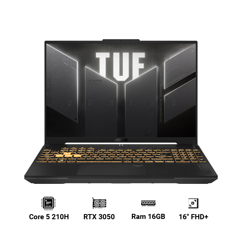 Laptop ASUS TUF Gaming F16 FX607VJ-RL034W (Core 5-210H | 16GB DDR4 | 512GB SSD | RTX 3050 | 16″ FHD+ | Windows 11 Home | Đen)