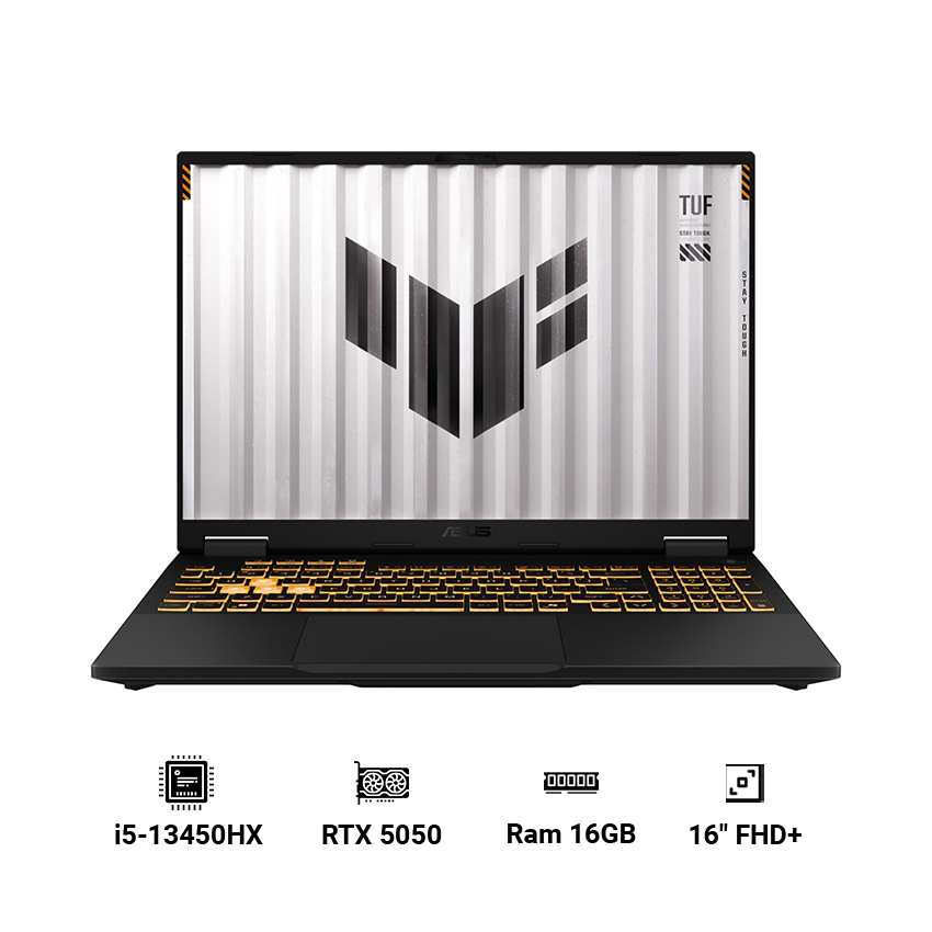 Laptop ASUS TUF Gaming F16 FX608JH-RV039W (Intel Core i5-13450HX | 16GB DDR5 | 1TB SSD | RTX 5050 | 16″ FHD+ | Windows 11 Home | Đen)