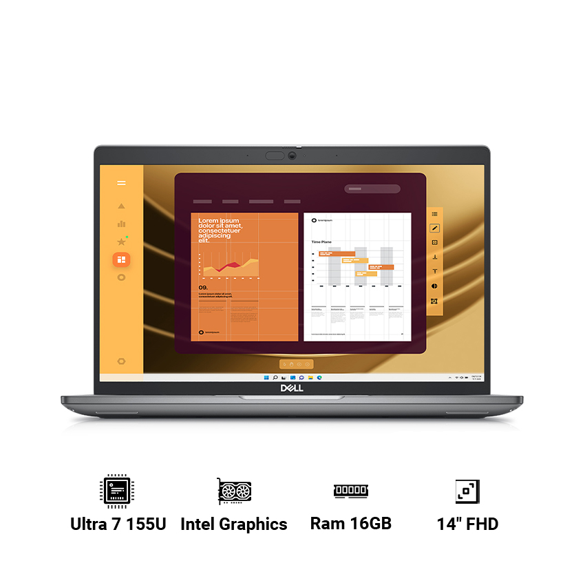 Laptop Dell Latitude 5450 BTX Base 42LT545001 (Ultra 7 155U | 16GB DDR5 | SSD 512GB | Intel Graphics | 14 inch FHD | Win 11 Home)