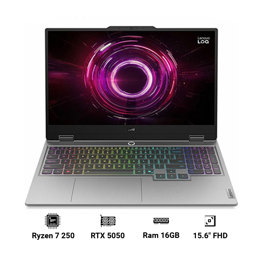 Laptop Gaming Lenovo LOQ 15AHP10 83JG0047VN (Ryzen 7 250 | 16GB | 512GB | GeForce RTX™ 5050 8GB | 15.6" FHD 144Hz | Win 11)