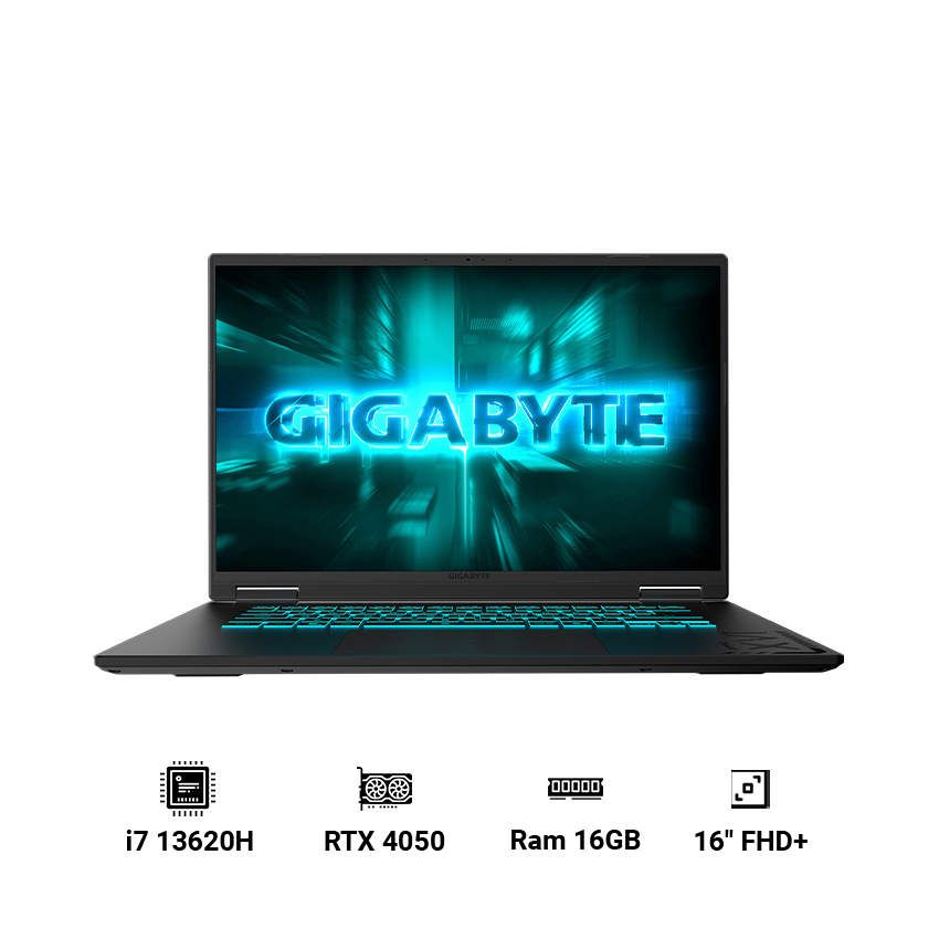 Laptop Gigabyte Gaming A16 CMHI2VN894SH (Intel core i7-13620H | 16GB RAM | 1TB SSD | RTX 4050 6GB | 16" FHD+ 165Hz | Win 11| Đen)