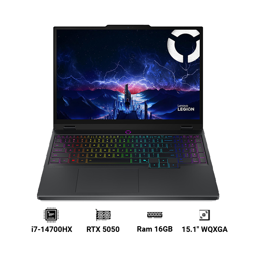 Laptop Lenovo Legion 5 15IRX10 83LY00A7VN (Core i7-14700HX, 12GB, 512GB, RTX 5050, 15.1" WQXGA OLED, Win 11, Office, Đen)