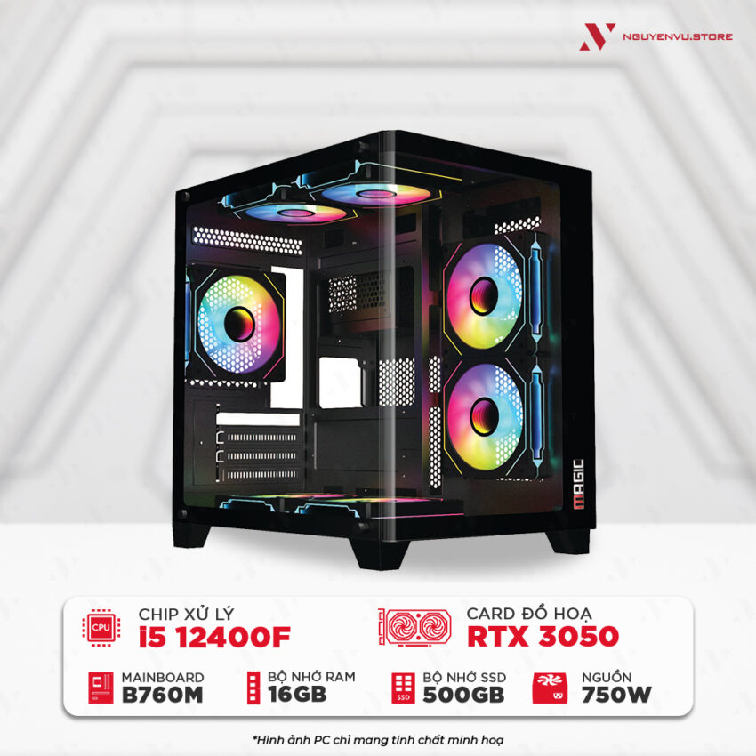 Máy tính chơi game NVS Intel i5-12400F RTX 3050 6GB
