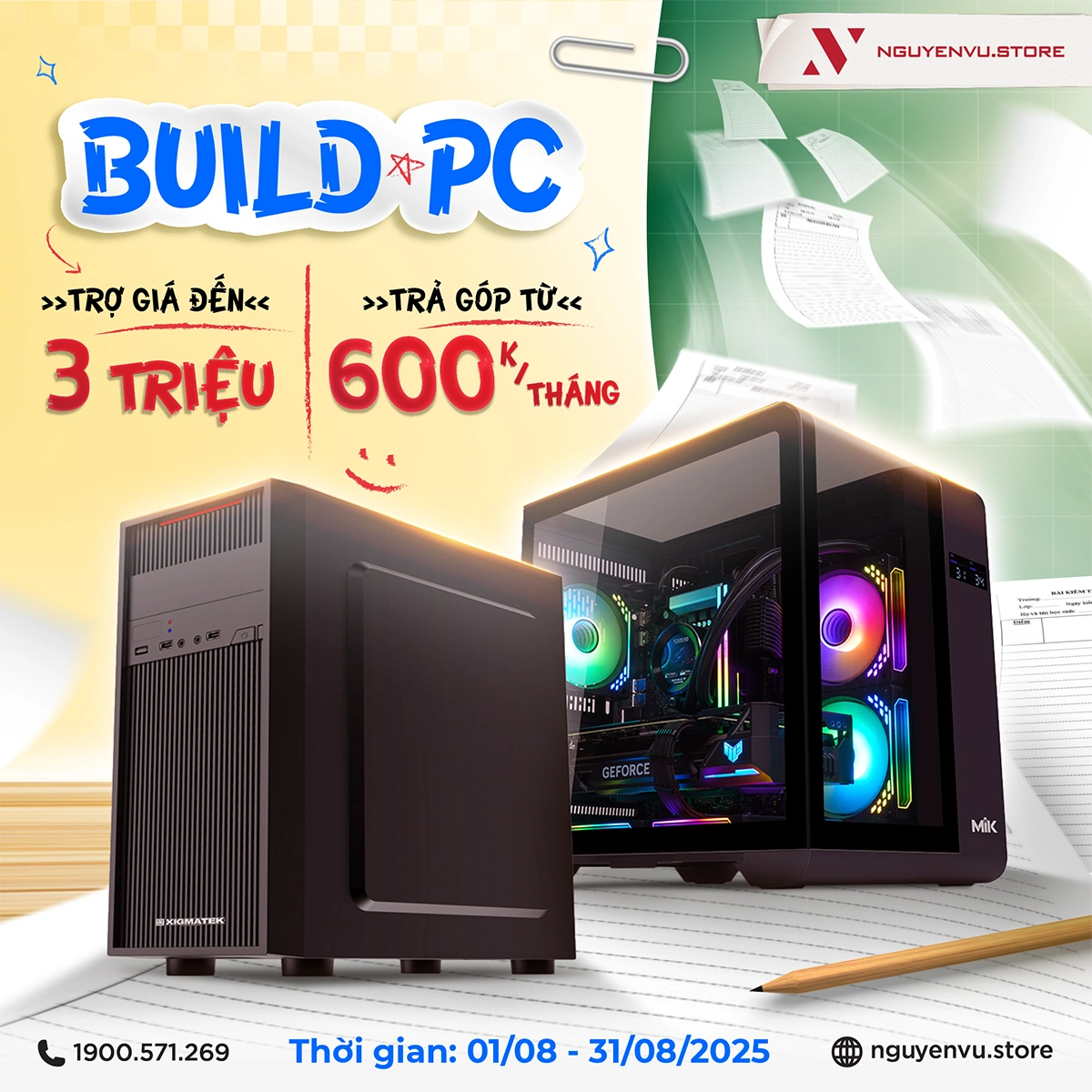 Build PC trợ giá lên đến 3 TRIỆU đồng Nguyễn Vũ Store