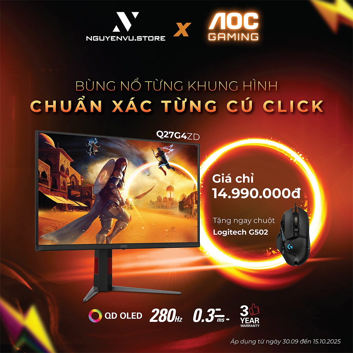 AOC Gaming Q27G4ZD - Bùng nổ từng khung hình, chuẩn xác từng cú click