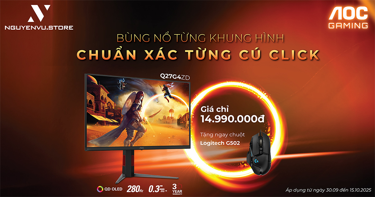 AOC Gaming Q27G4ZD - Bùng nổ từng khung hình, chuẩn xác từng cú click