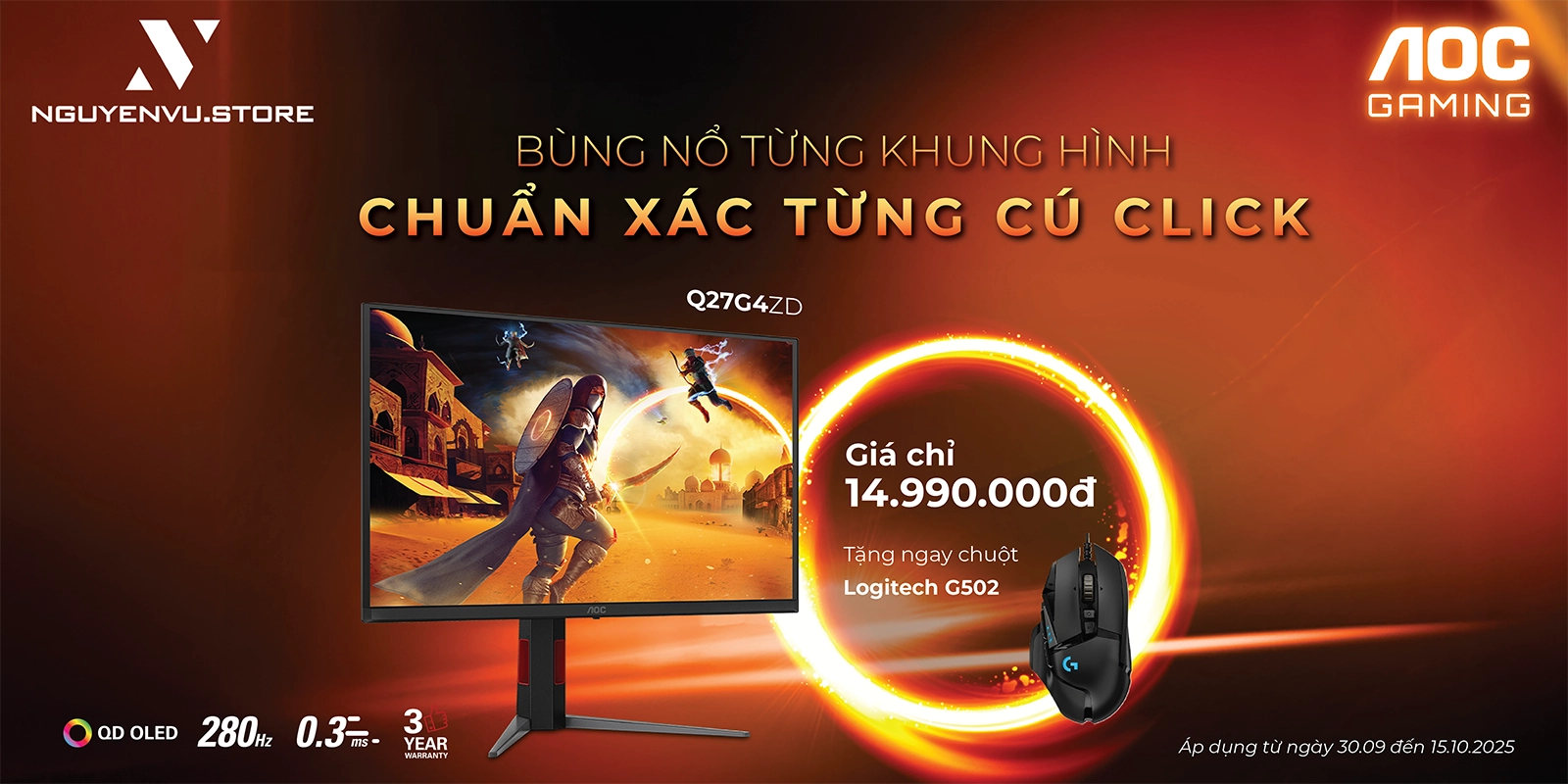 AOC Gaming Q27G4ZD - Bùng nổ từng khung hình, chuẩn xác từng cú click
