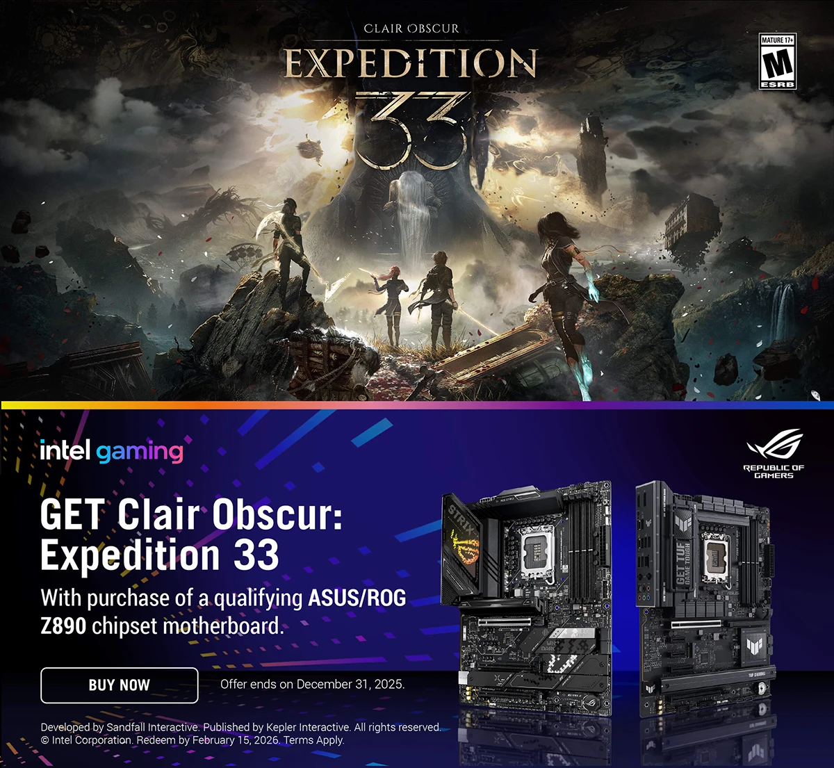 Mua ASUS/ASUS ROG Z890 Series tặng code game Clair Obscur: Expedition 33