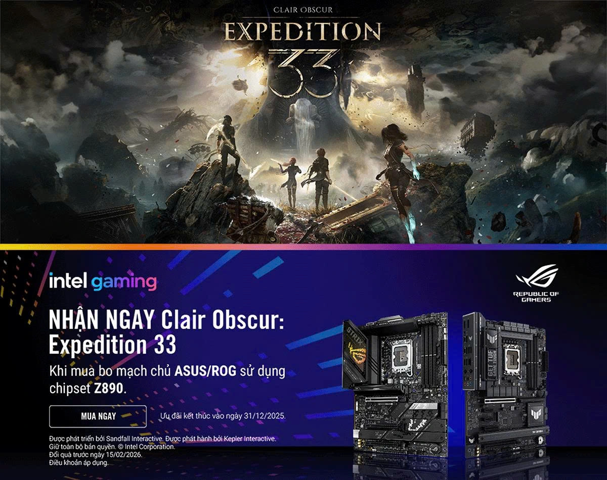 Mua ASUS/ASUS ROG Z890 Series tặng code game Clair Obscur: Expedition 33