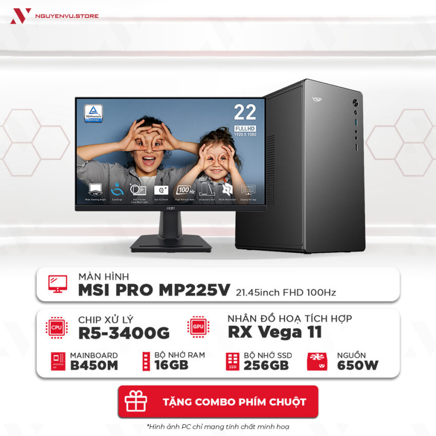Full bộ văn phòng Ryzen 5 3400G