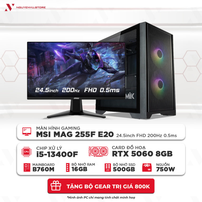 Full bộ PC i5 13400F RTX 5060