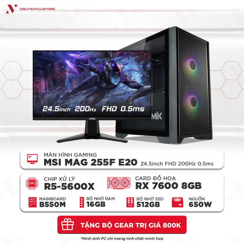 Full bộ Ryzen 5 5600X RX 7600